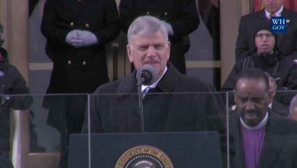Franklin Graham speaking during Donald Trump's inauguration