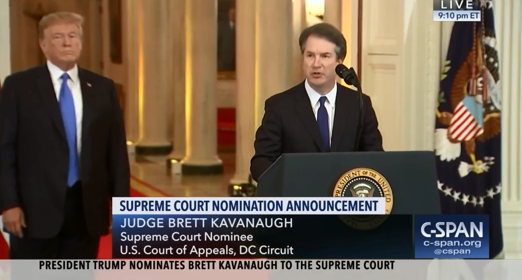Donald Trump introduces Supreme Court nominee Judge Brett Kavanaugh