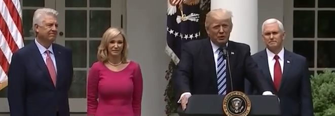 President Trump attacks the Johnson Amendment during the 2017 National Day of Prayer