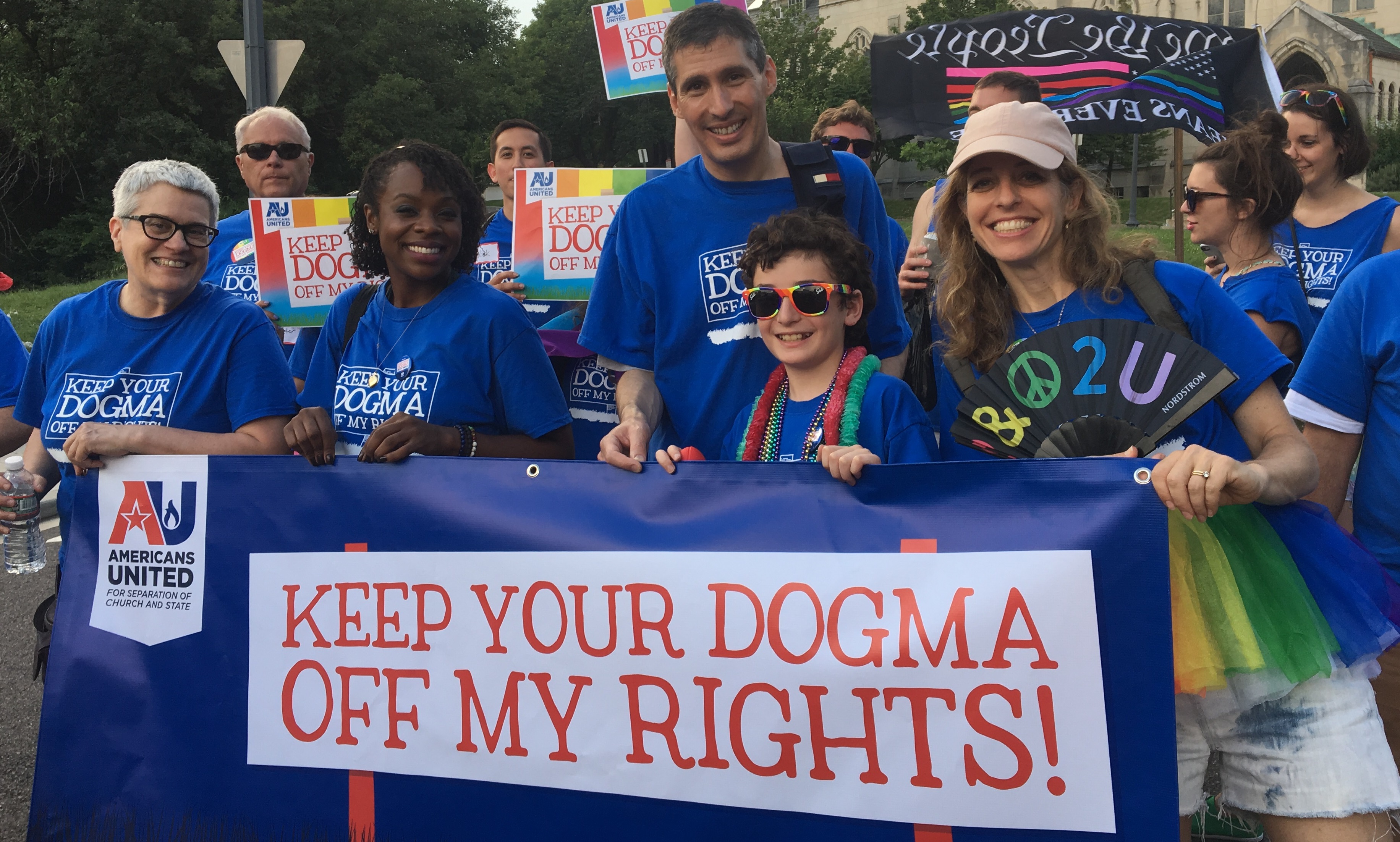 Rachel Laser and AU staff and supporters march in Capital Pride 2018