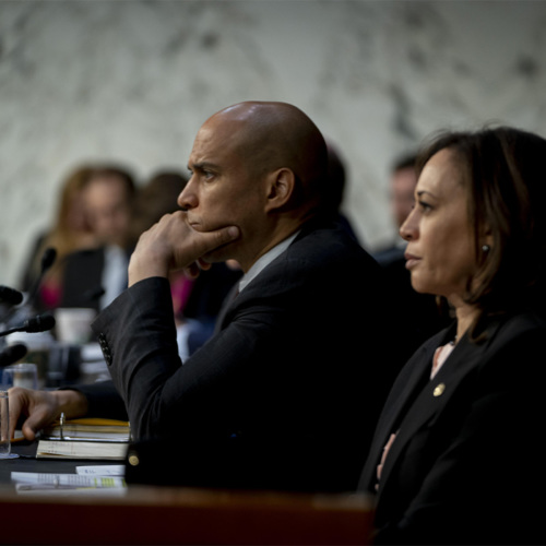 Kamala Harris and Cory Booker supporting the Do No Harm Act