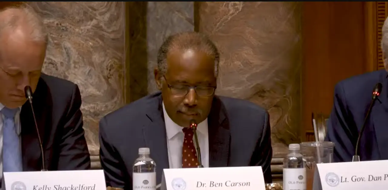 Ben Carson and Kelly Shackleford at the Religious Liberty Commission Hearing